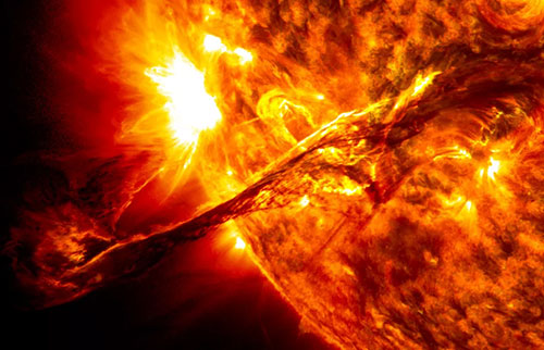 巨型等离子球从一颗类似太阳的恒星中爆发出来